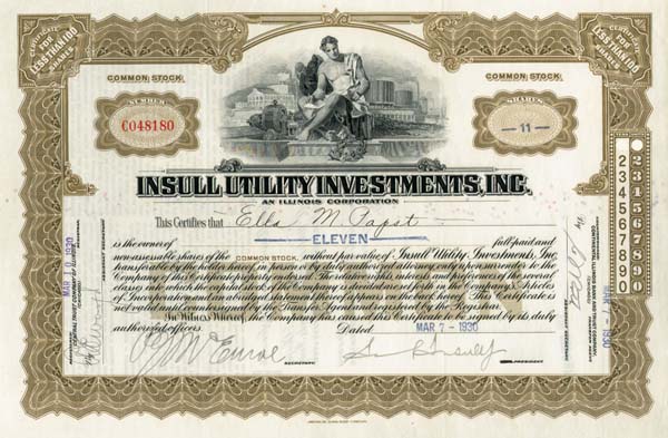 Samuel Insull, Jr. - Insull Utility Investments Inc.