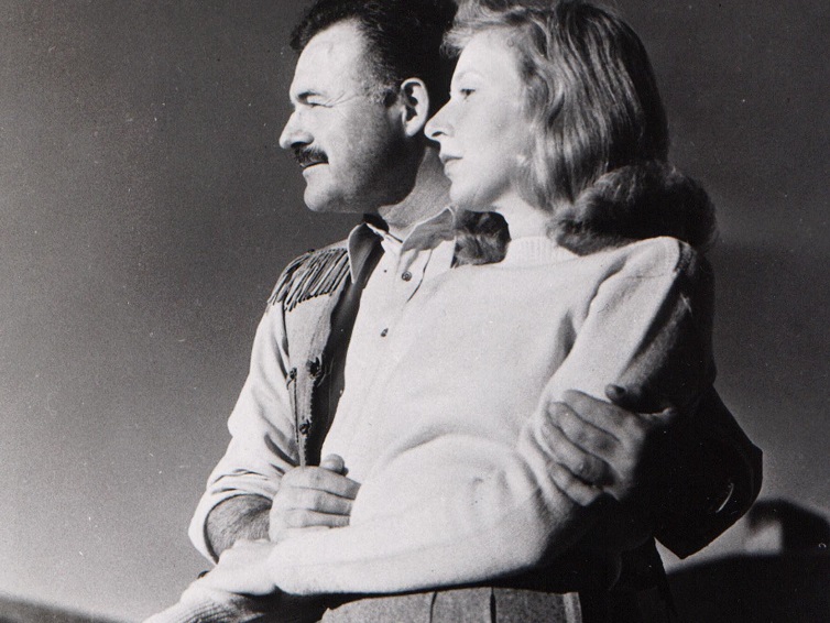 Ernest Hemingway and his third wife, Martha Gellhorn, at the Sun Valley Lodge in Idaho.